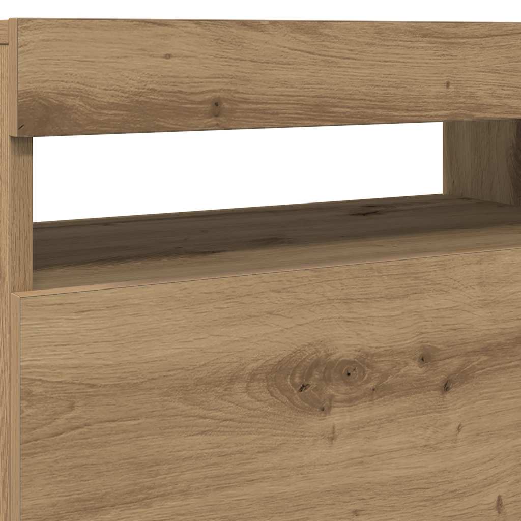 vidaXL Szafki TV z LED, 2 szt., dąb artisan, materiał drewnopochodny