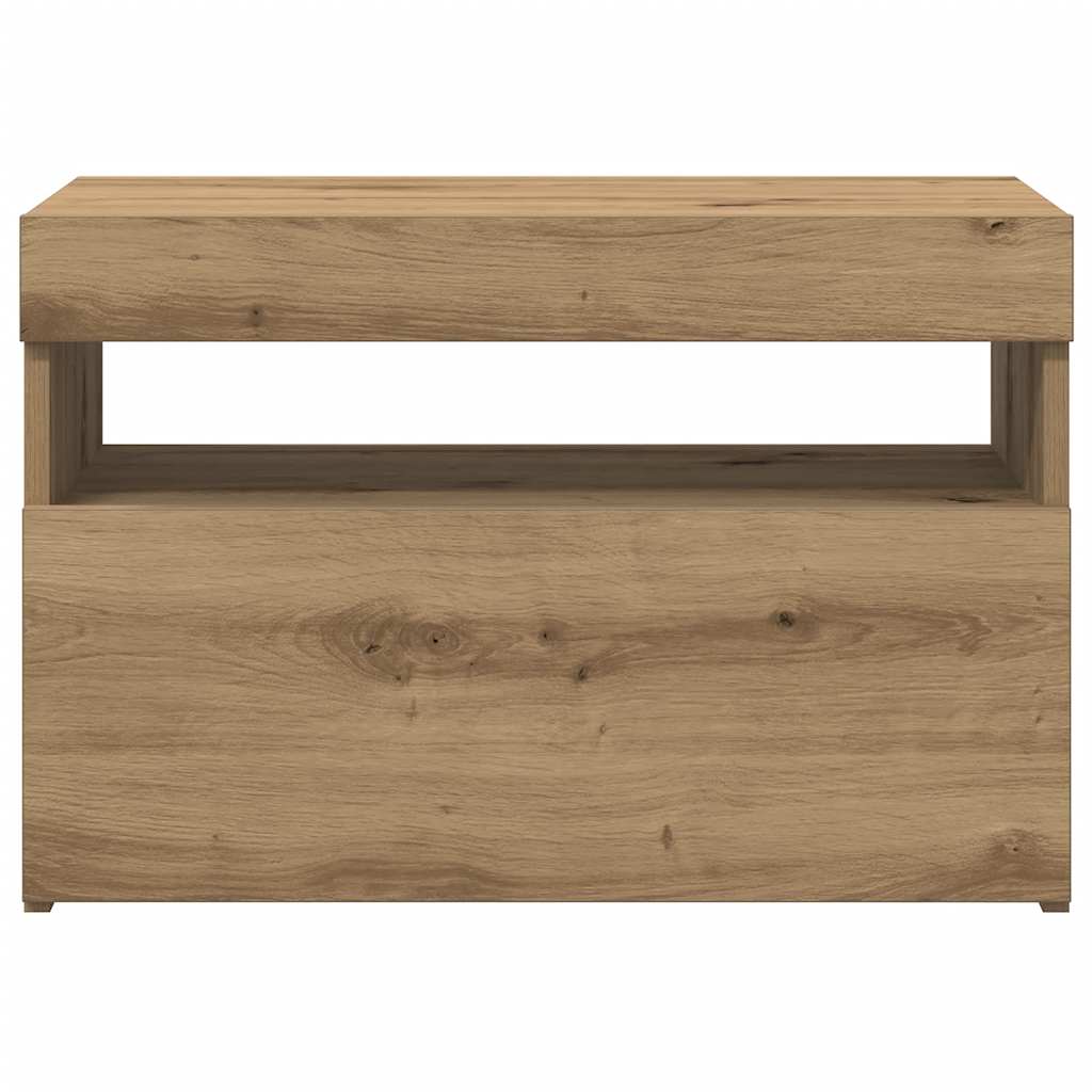 vidaXL Szafki TV z LED, 2 szt., dąb artisan, materiał drewnopochodny