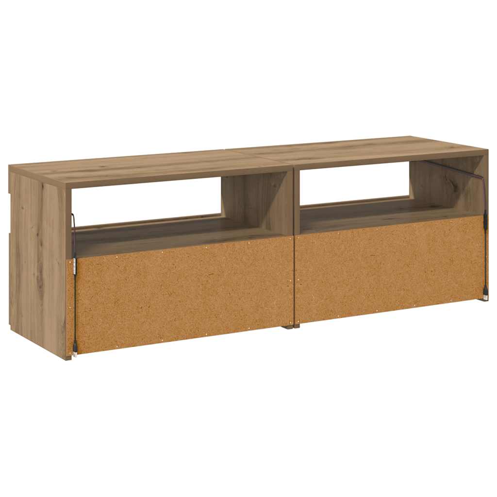 vidaXL Szafki TV z LED, 2 szt., dąb artisan, materiał drewnopochodny
