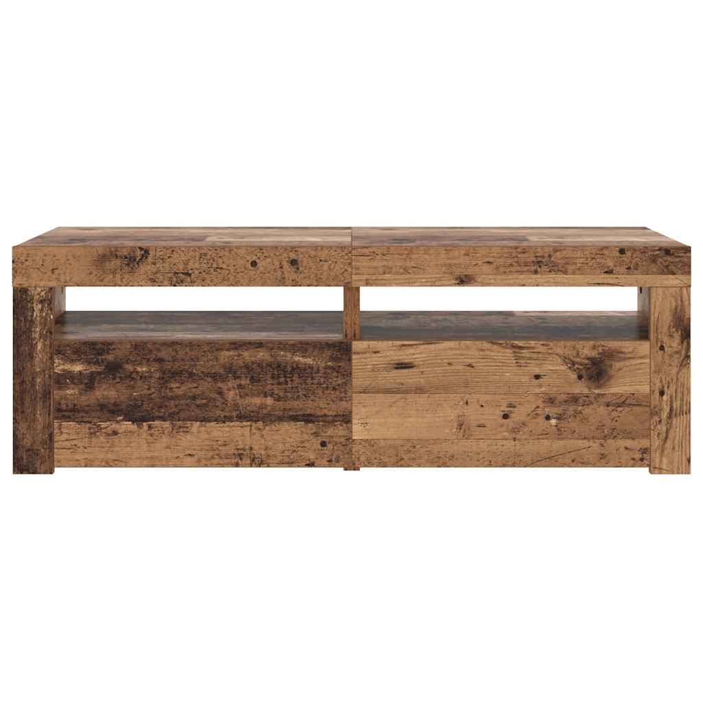 vidaXL Szafka pod TV z oświetleniem LED, stare drewno, 120x35x40 cm