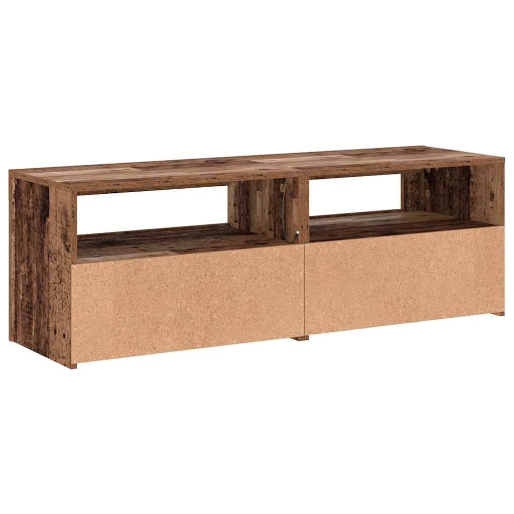 vidaXL Szafka pod TV z oświetleniem LED, stare drewno, 120x35x40 cm