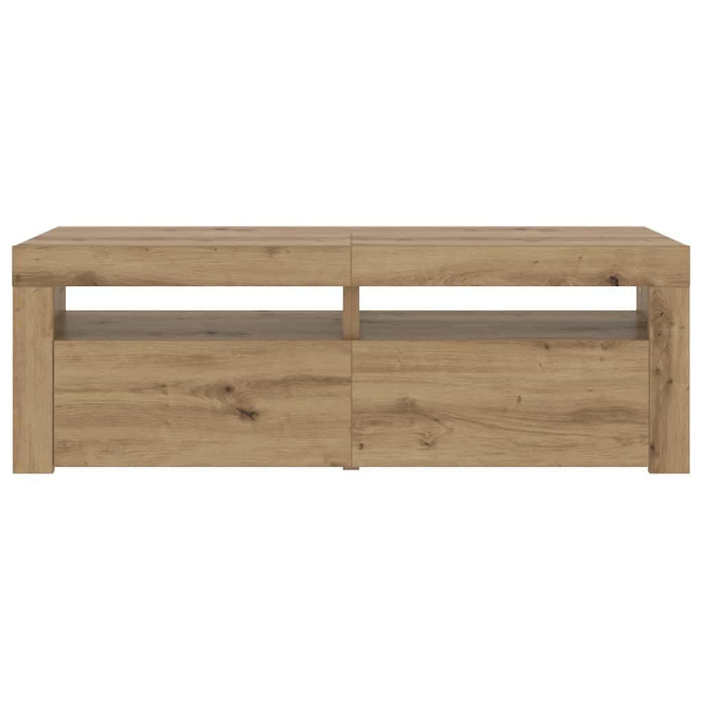 vidaXL Szafka pod TV z oświetleniem LED, dąb artisan, 120x35x40 cm