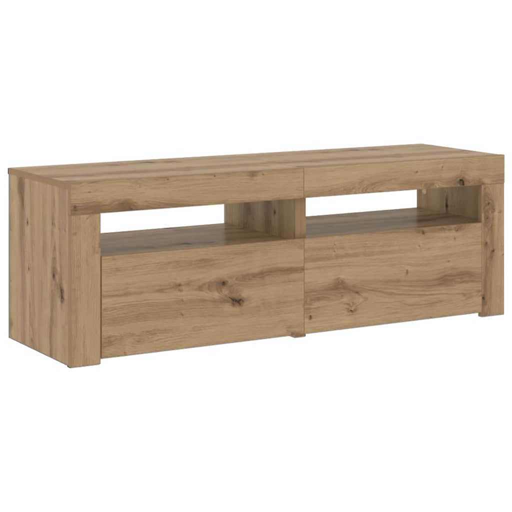 vidaXL Szafka pod TV z oświetleniem LED, dąb artisan, 120x35x40 cm