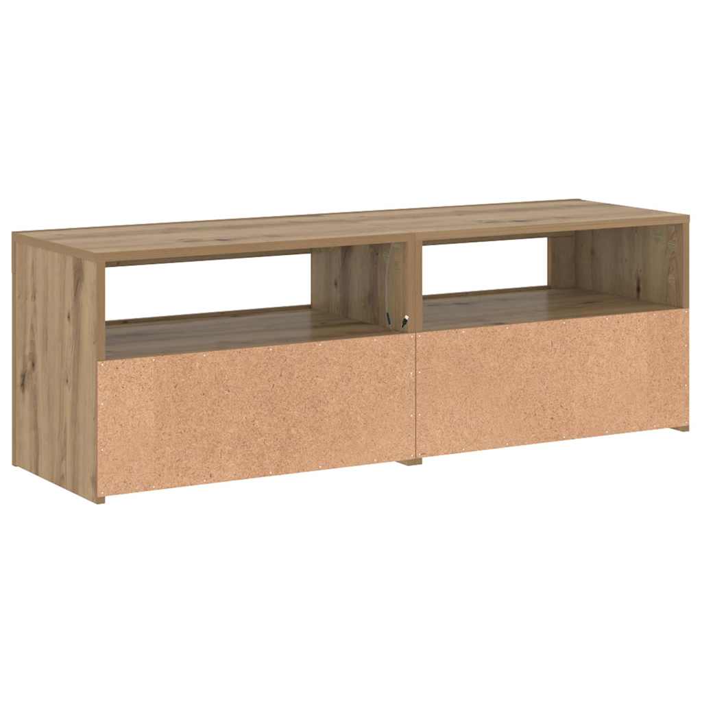 vidaXL Szafka pod TV z oświetleniem LED, dąb artisan, 120x35x40 cm