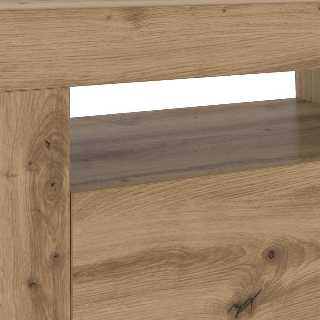 vidaXL Szafka pod TV z oświetleniem LED, dąb artisan, 120x35x40 cm