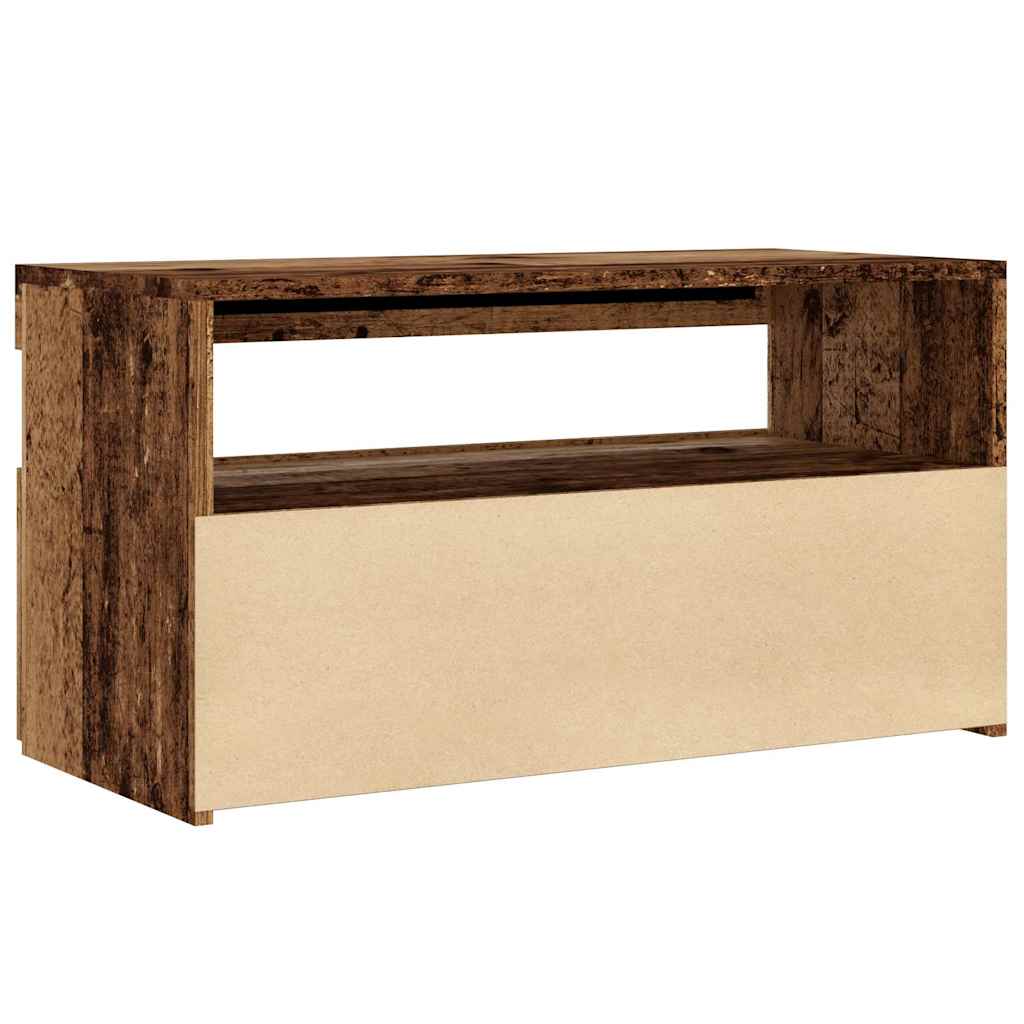 vidaXL Szafka pod TV z oświetleniem LED, stare drewno, 75x35x40 cm