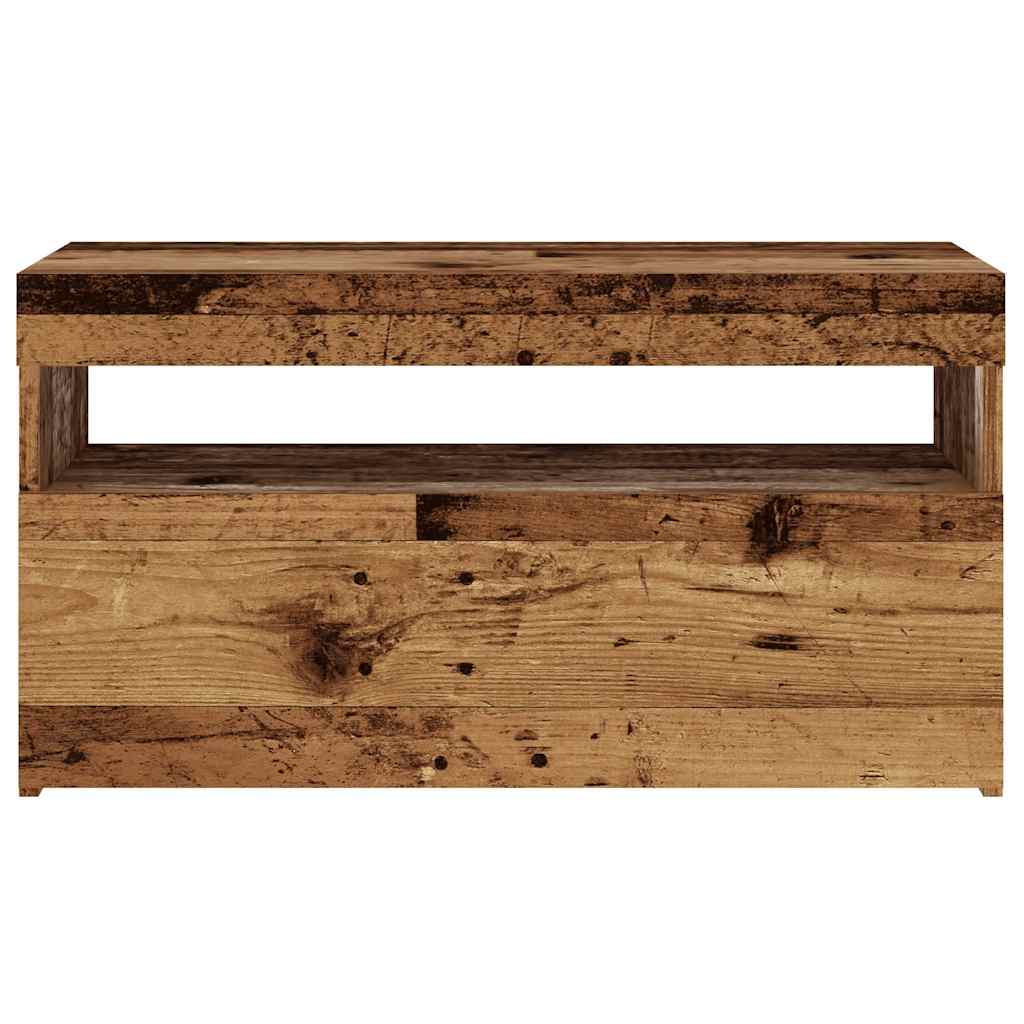 vidaXL Szafki z LED, 2 szt., stare drewno, materiał drewnopochodny