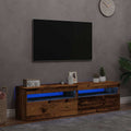 vidaXL Szafki z LED, 2 szt., stare drewno, materiał drewnopochodny