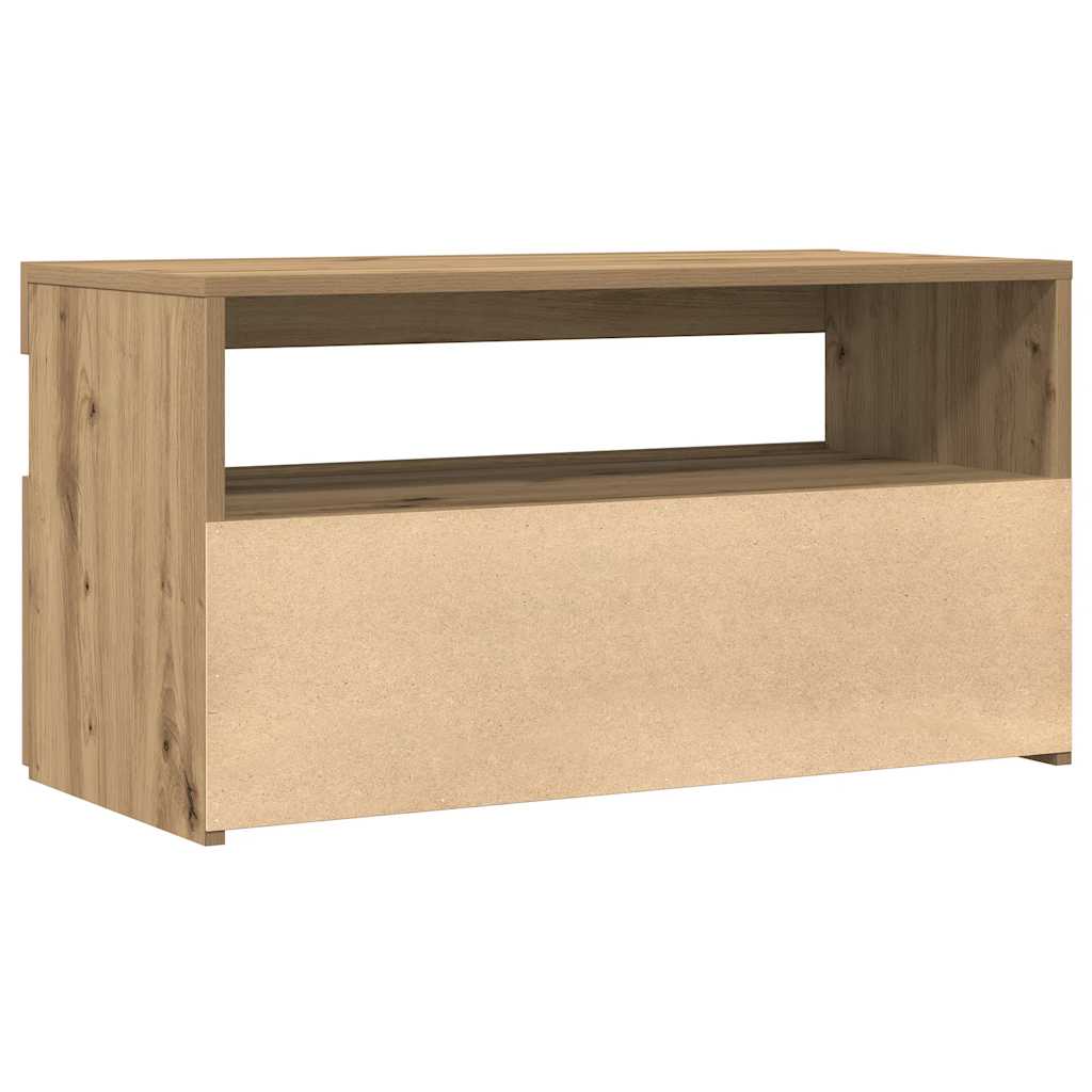 vidaXL Szafka pod TV z oświetleniem LED, dąb artisan, 75x35x40 cm