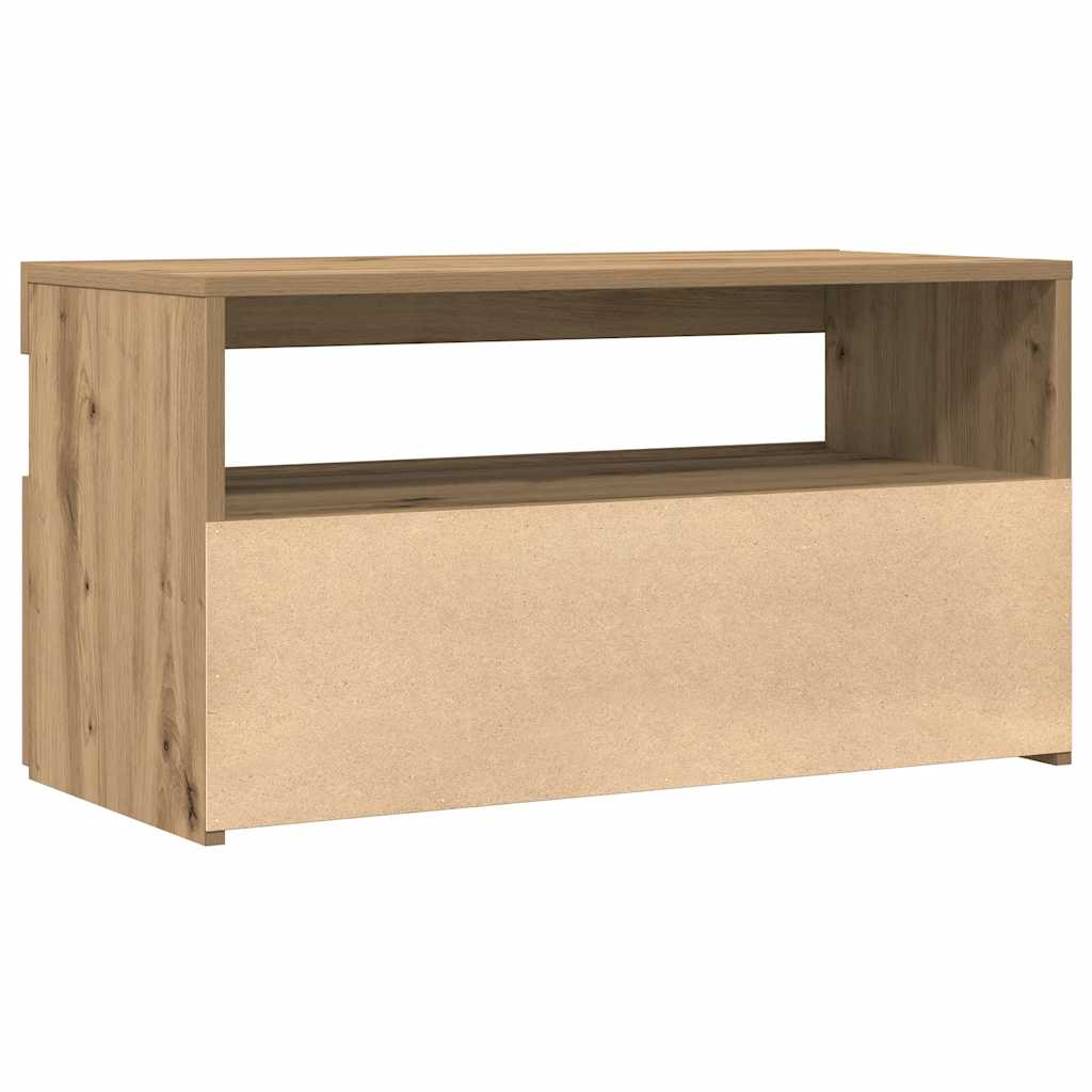 vidaXL Szafki TV z LED, 2 szt., dąb artisan, materiał drewnopochodny