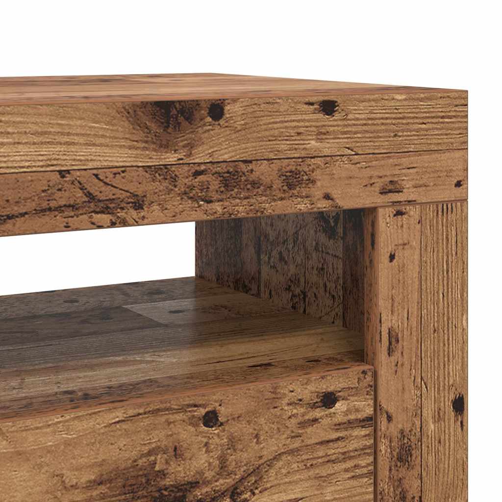 vidaXL Szafka pod TV z oświetleniem LED, stare drewno, 120x35x40 cm