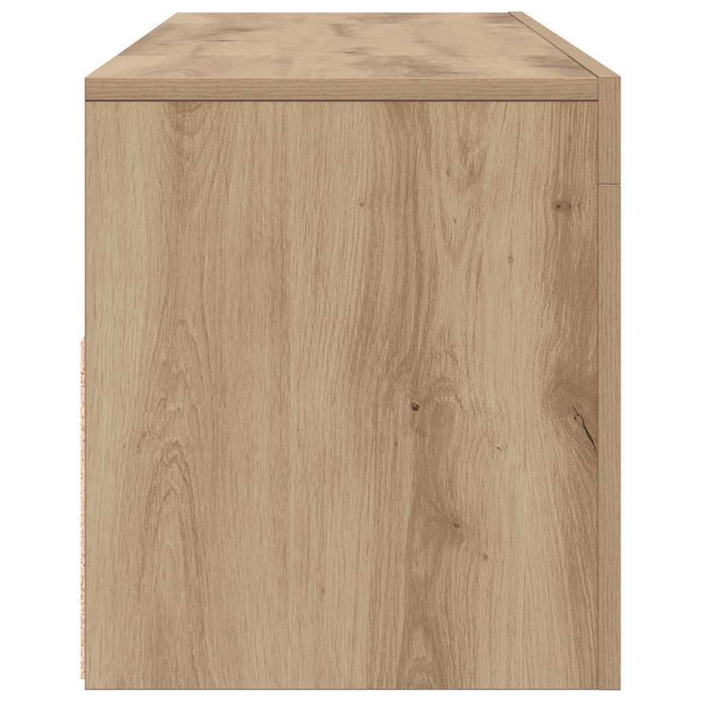 vidaXL Szafka pod TV z oświetleniem LED, dąb artisan, 120x35x40 cm