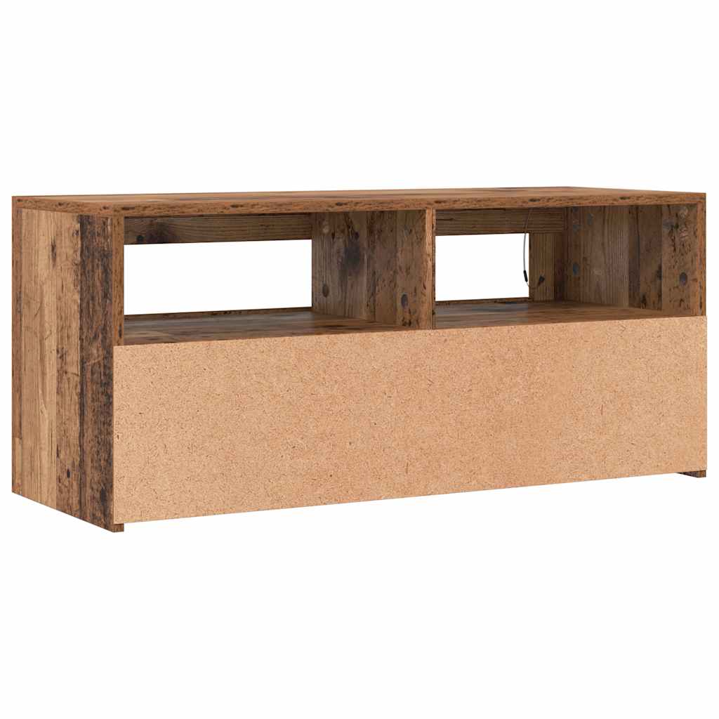 vidaXL Szafka pod TV z oświetleniem LED, stare drewno, 90x35x40 cm