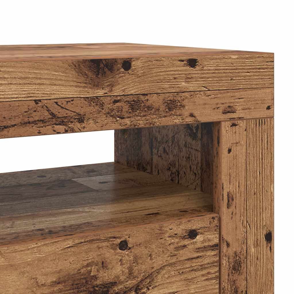 vidaXL Szafka pod TV z oświetleniem LED, stare drewno, 90x35x40 cm