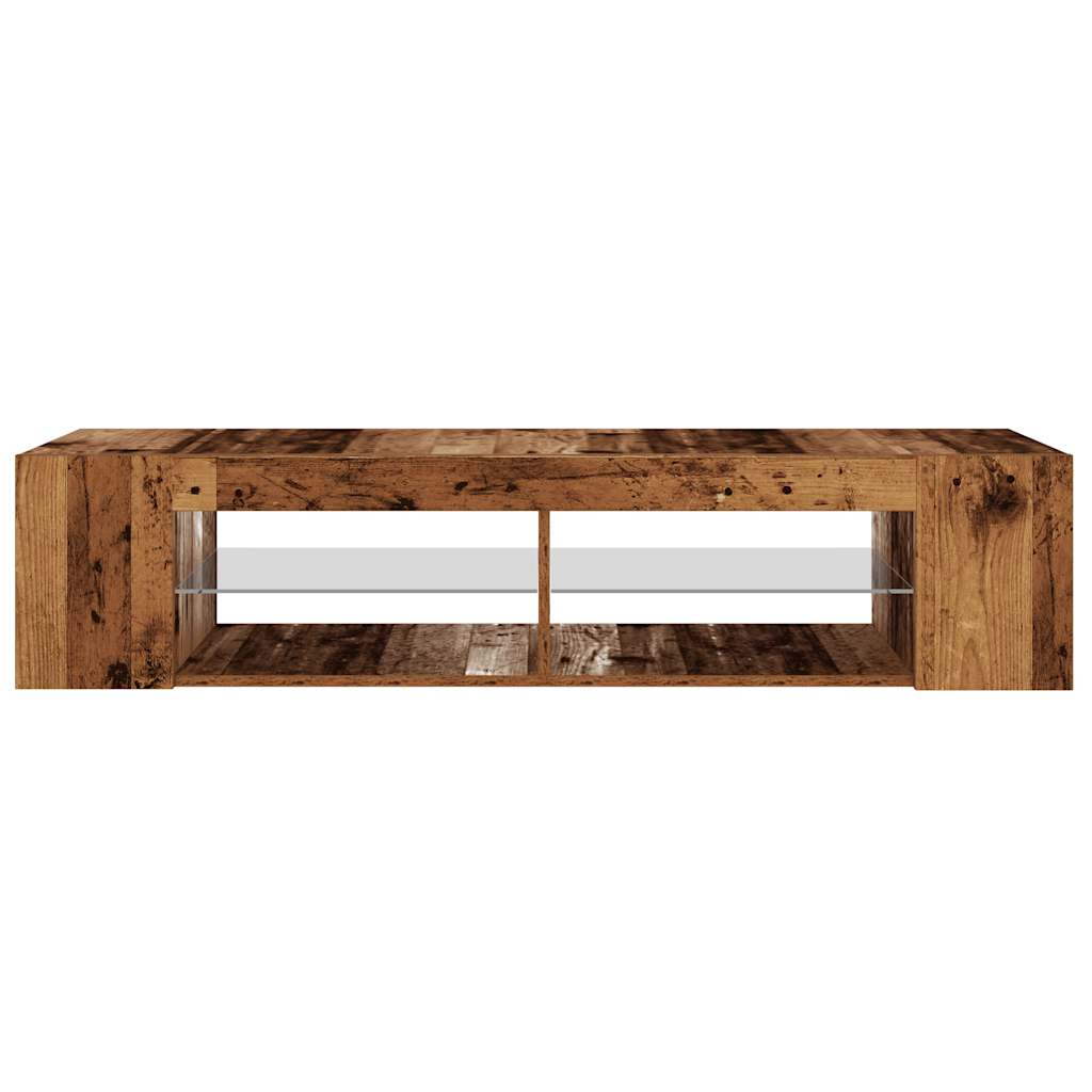 vidaXL Szafka pod TV z oświetleniem LED, stare drewno, 135x39x30 cm