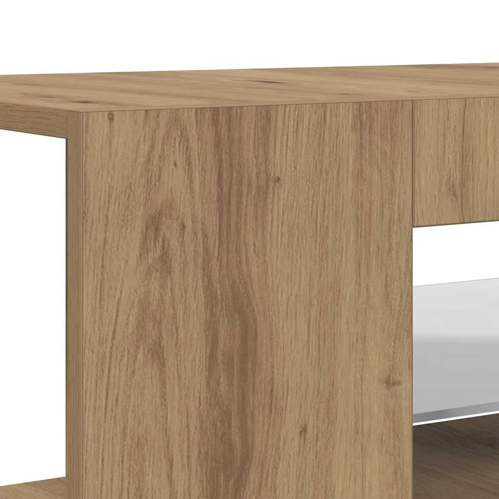 vidaXL Szafka pod TV z oświetleniem LED, dąb artisan, 135x39x30 cm