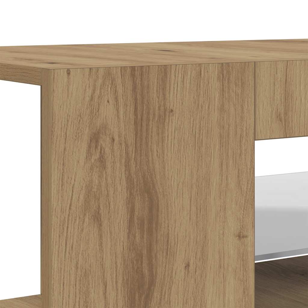 vidaXL Szafka pod TV z oświetleniem LED, dąb artisan, 90x39x30 cm