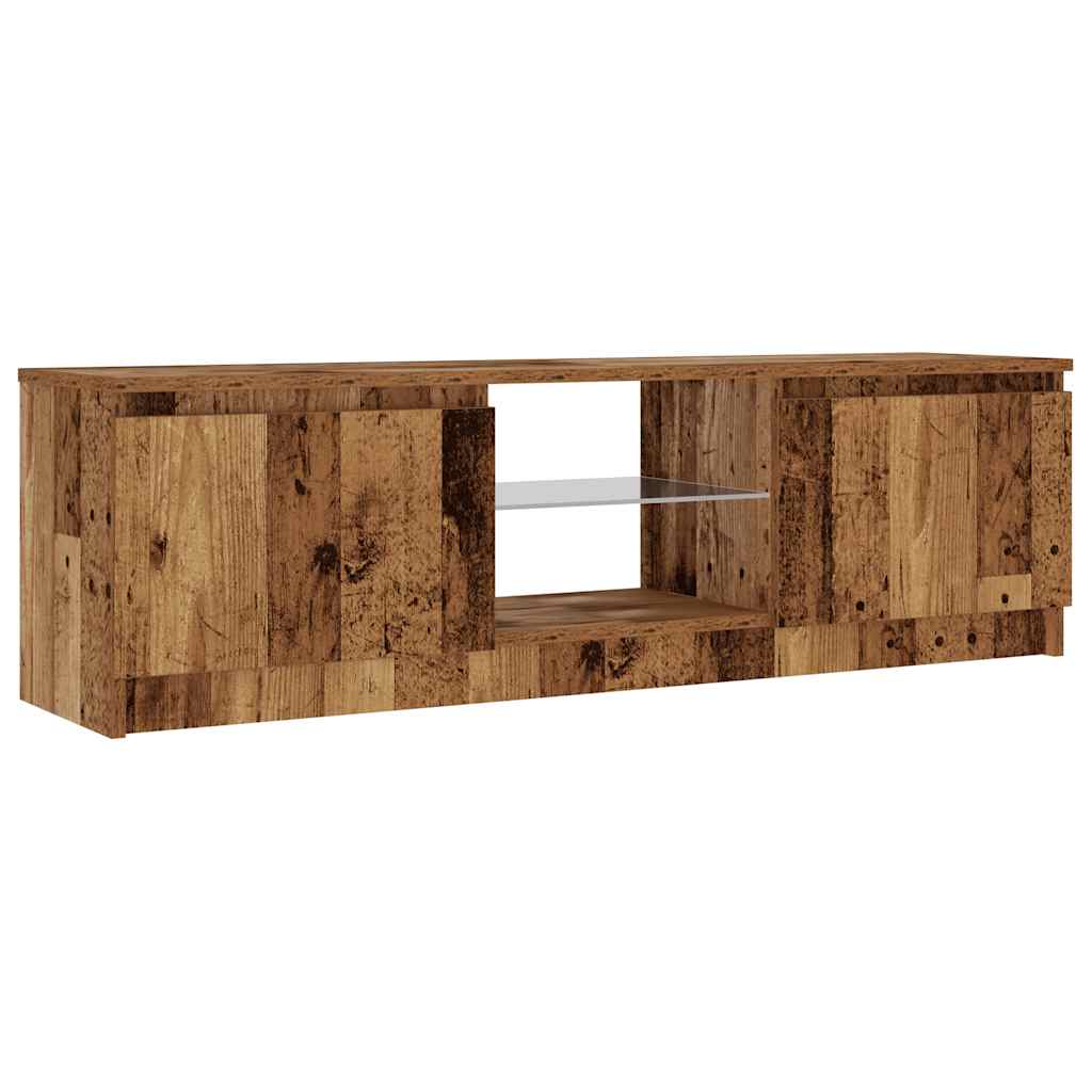 vidaXL Szafka pod TV z oświetleniem LED, stare drewno, 120x30x36 cm