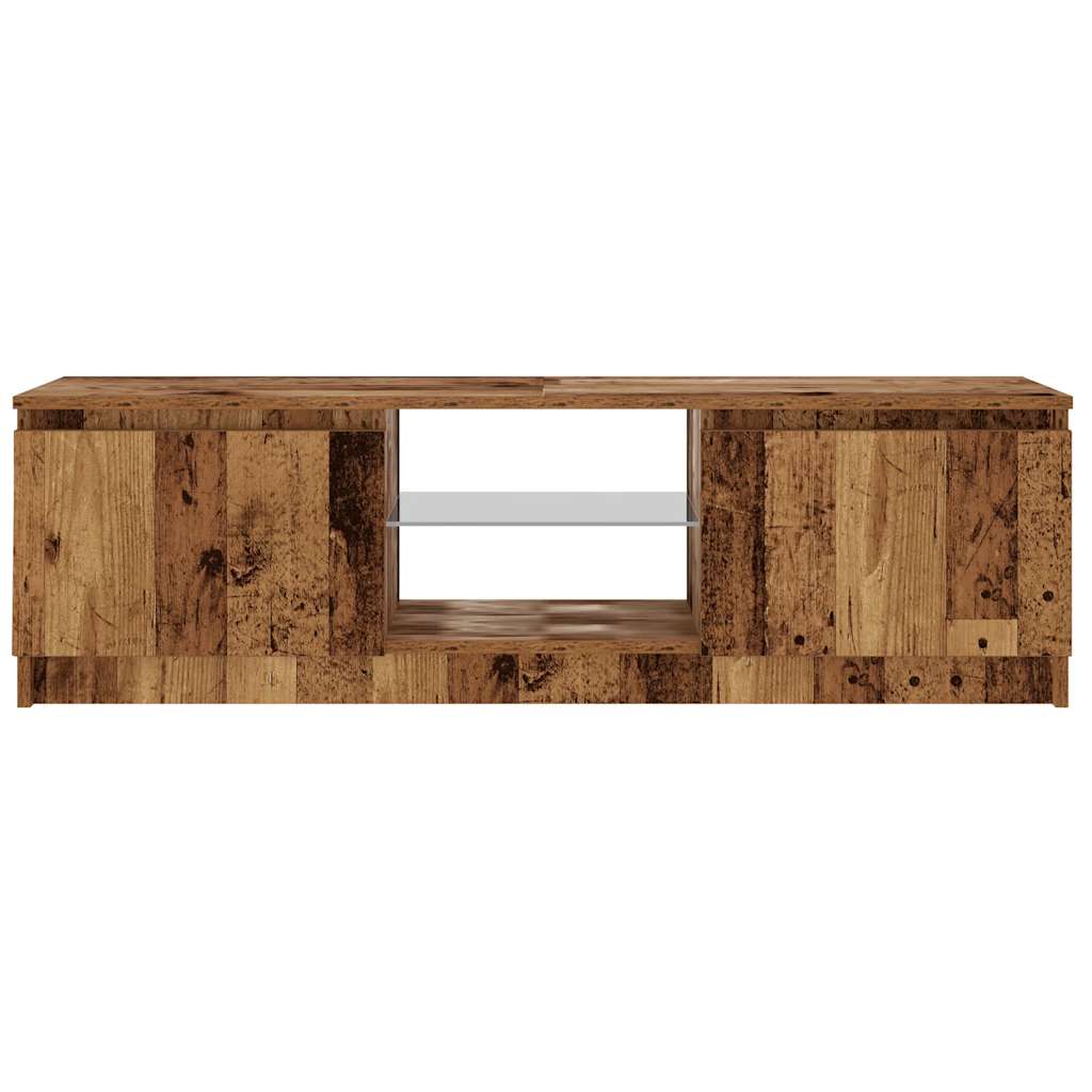 vidaXL Szafka pod TV z oświetleniem LED, stare drewno, 120x30x36 cm
