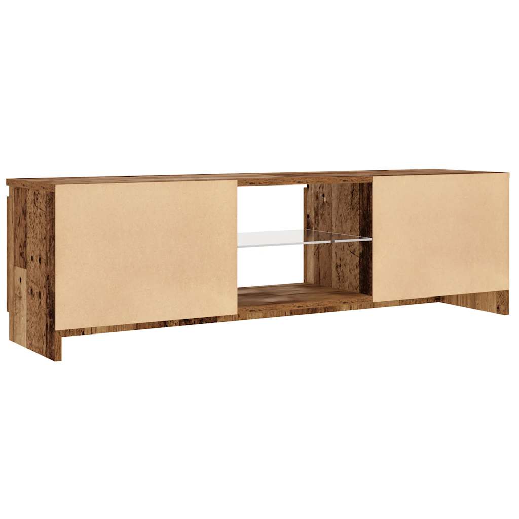 vidaXL Szafka pod TV z oświetleniem LED, stare drewno, 120x30x36 cm