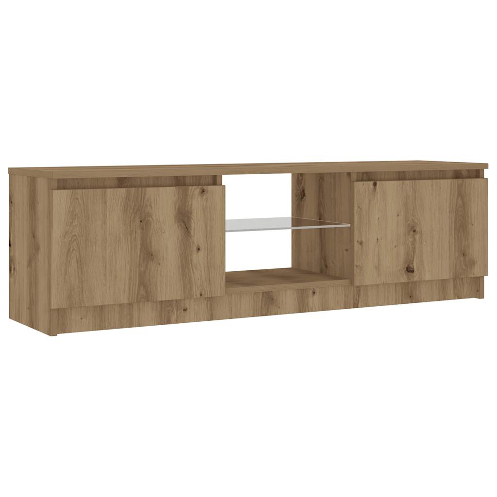 vidaXL Szafka pod TV z oświetleniem LED, dąb artisan, 120x30x36 cm