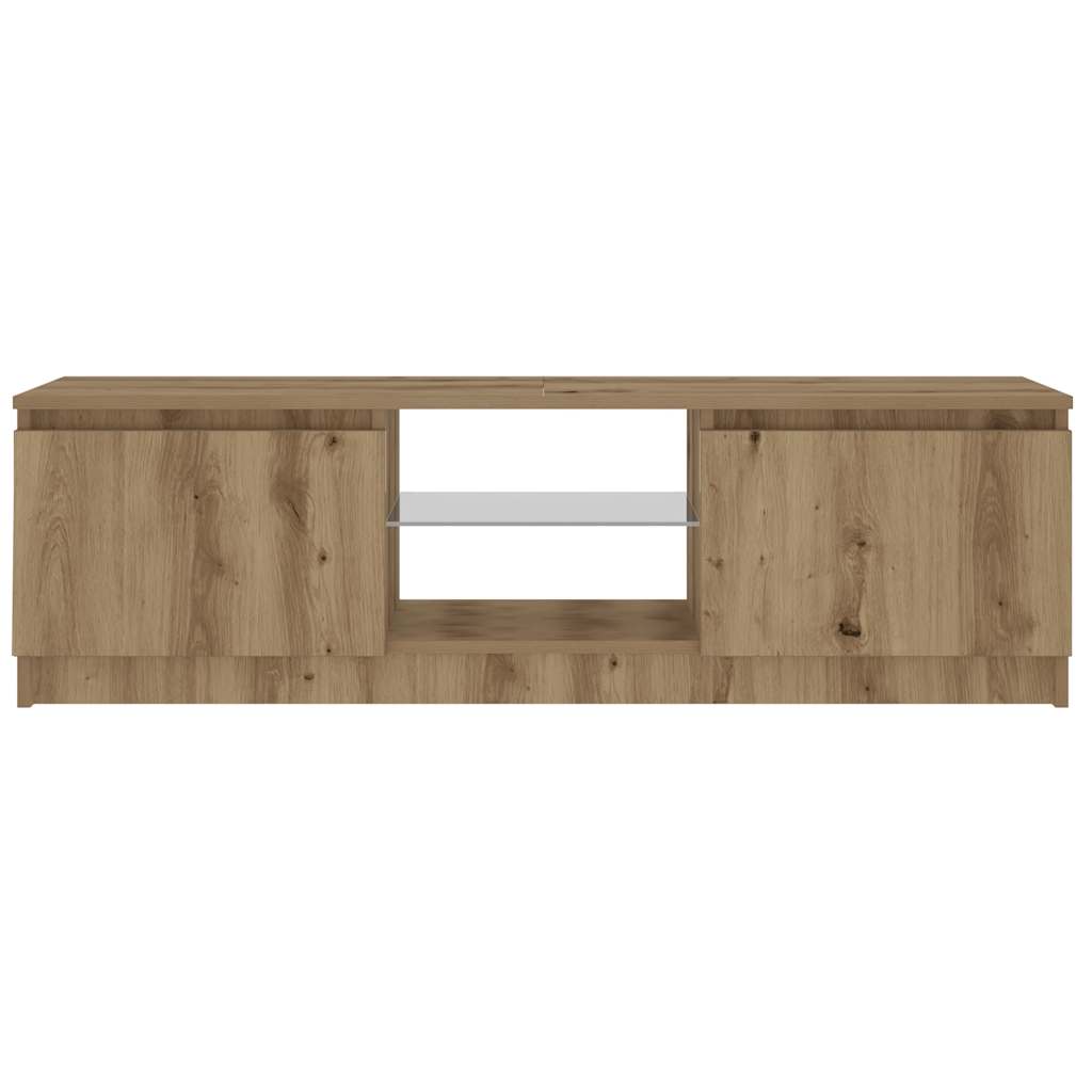 vidaXL Szafka pod TV z oświetleniem LED, dąb artisan, 120x30x36 cm
