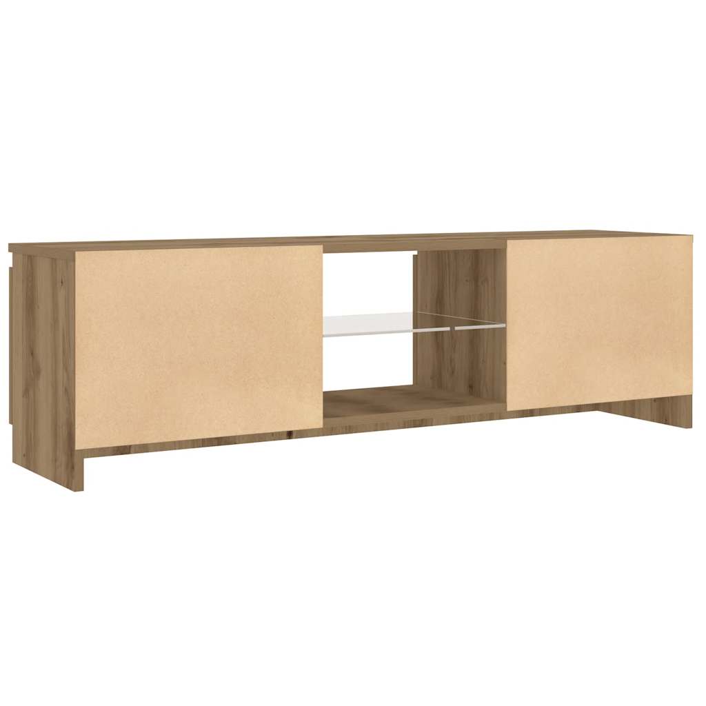vidaXL Szafka pod TV z oświetleniem LED, dąb artisan, 120x30x36 cm