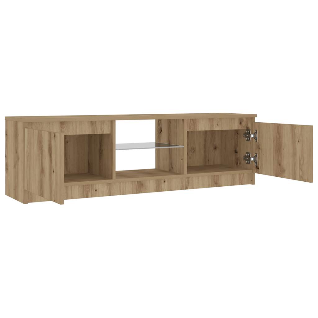 vidaXL Szafka pod TV z oświetleniem LED, dąb artisan, 120x30x36 cm