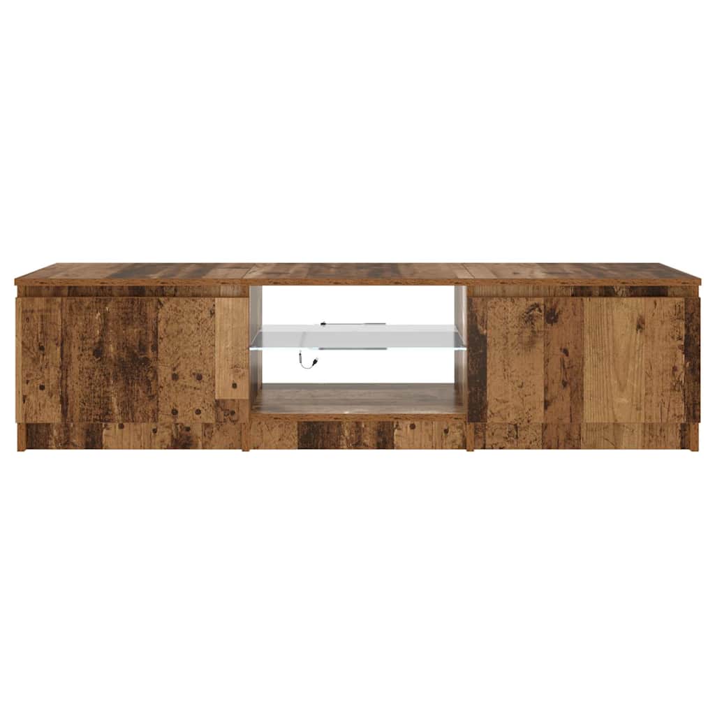 vidaXL Szafka pod TV z oświetleniem LED, stare drewno, 140x40x36 cm