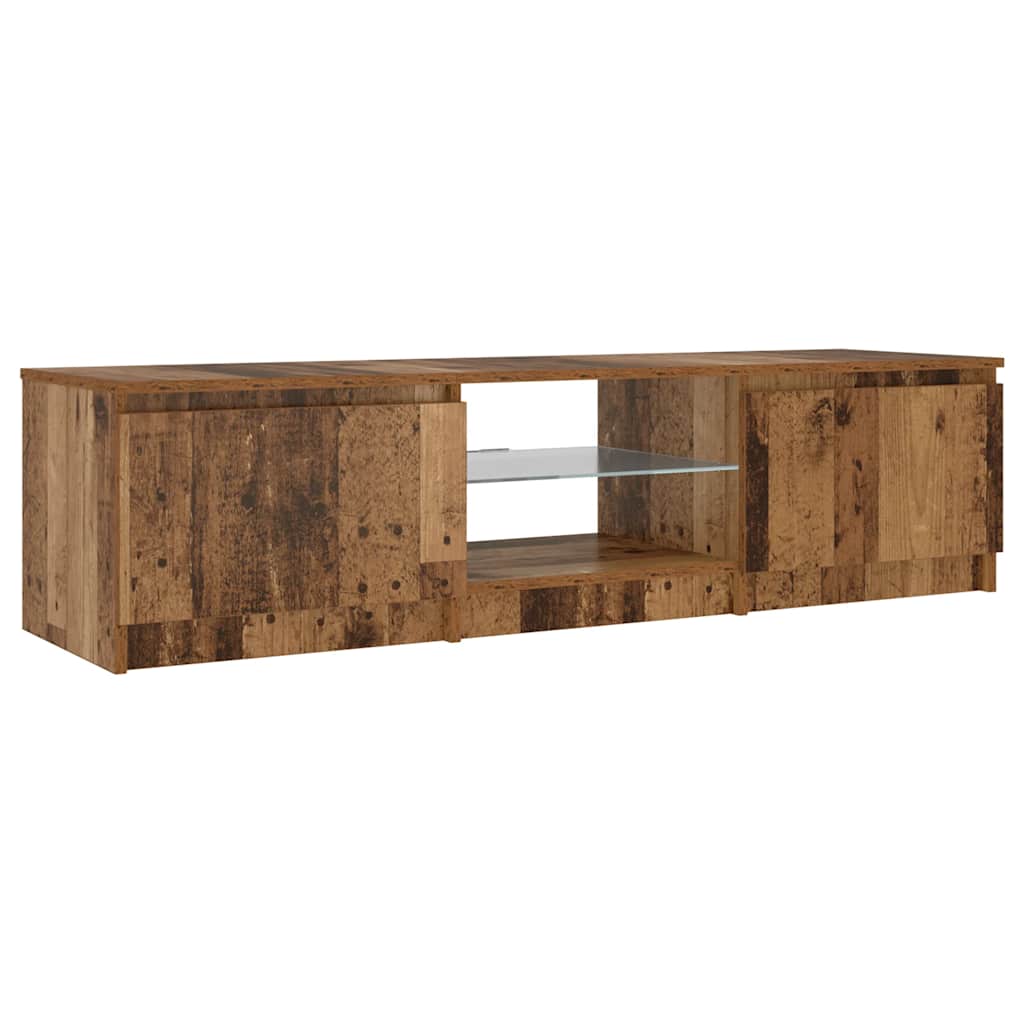 vidaXL Szafka pod TV z oświetleniem LED, stare drewno, 140x40x36 cm