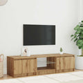 vidaXL Szafka pod TV z oświetleniem LED, dąb artisan, 140x40x36 cm