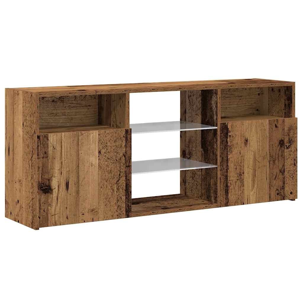 vidaXL Szafka pod TV z oświetleniem LED, stare drewno, 120x30x50 cm