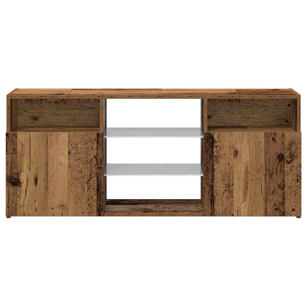 vidaXL Szafka pod TV z oświetleniem LED, stare drewno, 120x30x50 cm