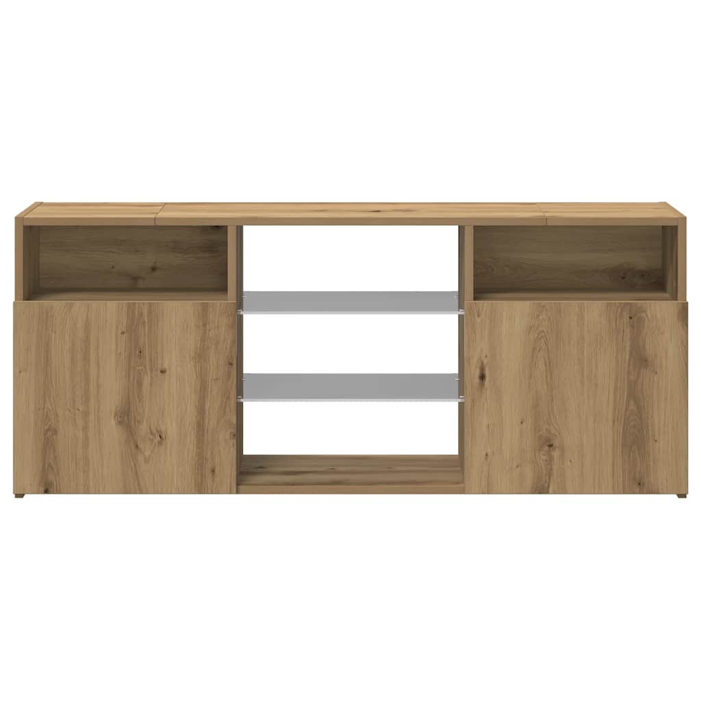 vidaXL Szafka pod TV z oświetleniem LED, dąb artisan, 120x30x50 cm