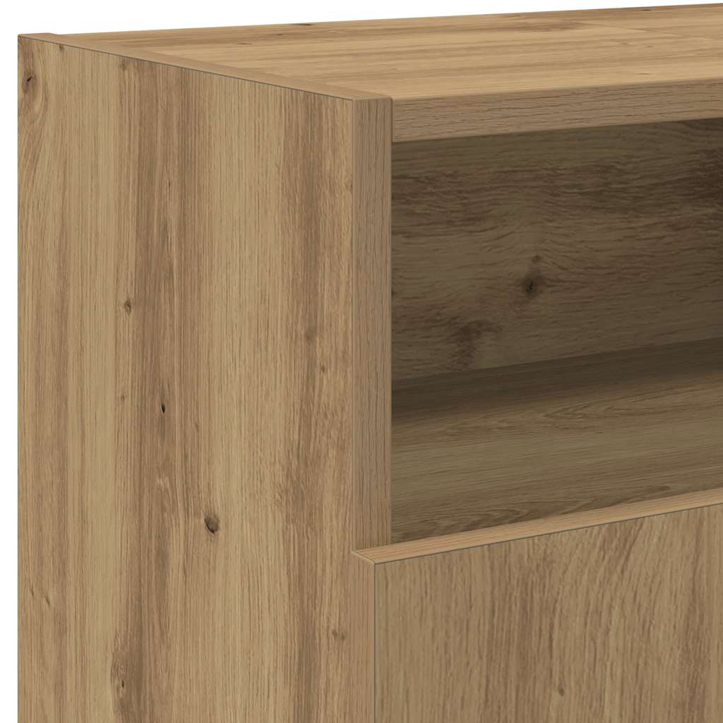 vidaXL Szafka pod TV z oświetleniem LED, dąb artisan, 120x30x50 cm