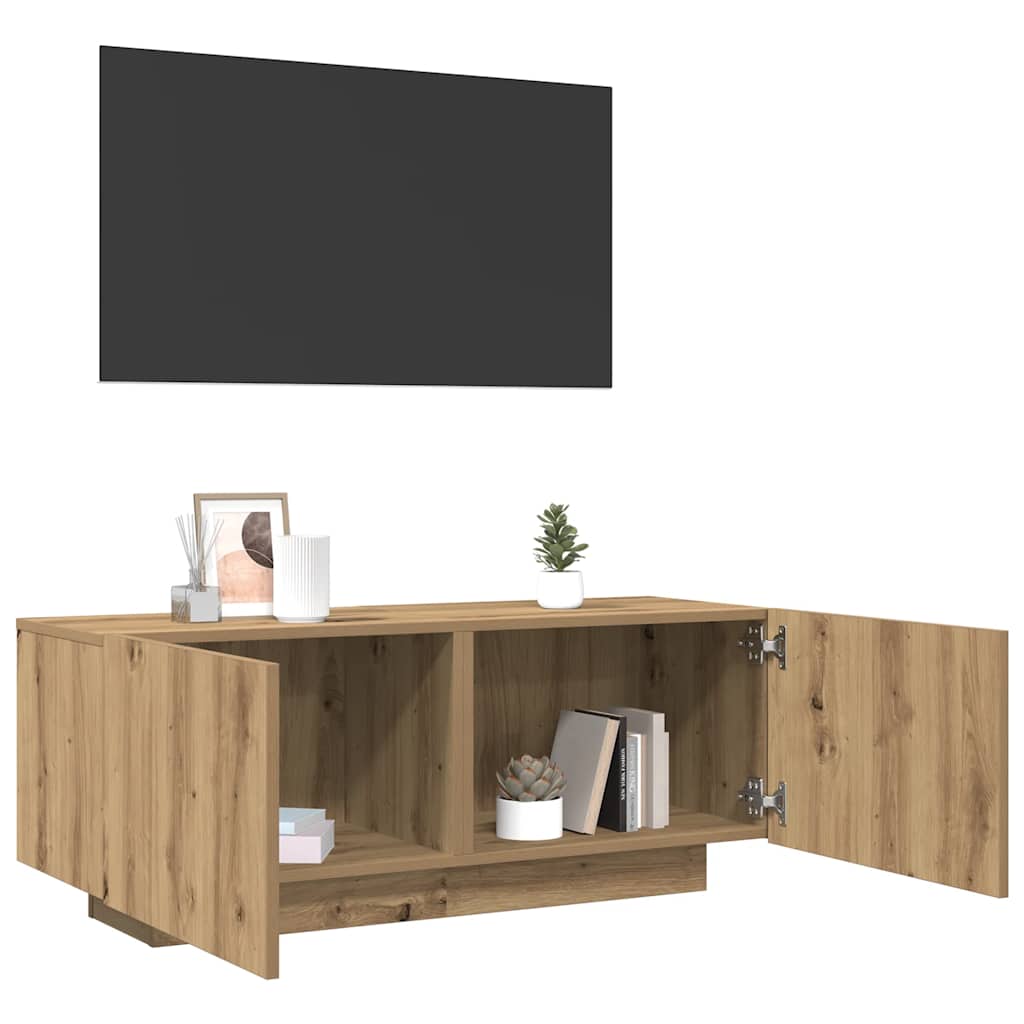 vidaXL Szafka TV, dąb artisan, 100x35x40 cm, materiał drewnopochodny