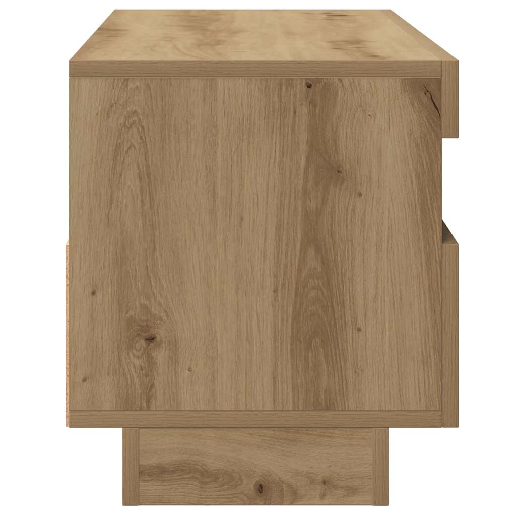 vidaXL Szafka pod TV z oświetleniem LED, dąb artisan, 100x35x40 cm