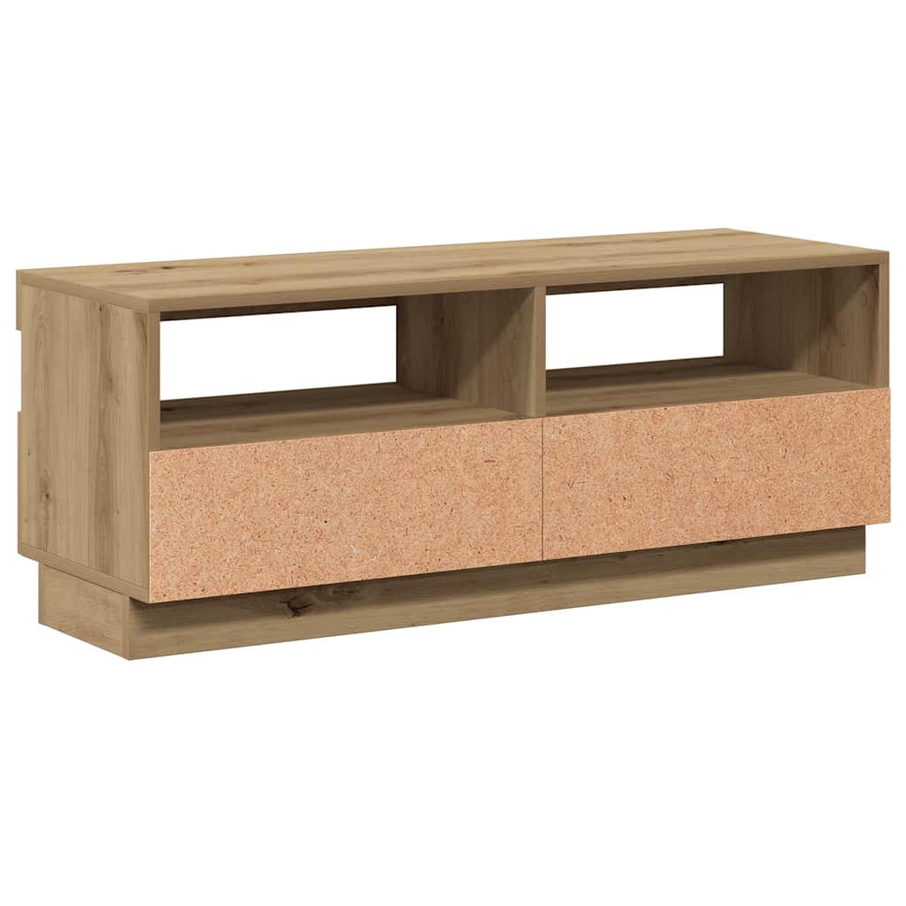 vidaXL Szafka pod TV z oświetleniem LED, dąb artisan, 100x35x40 cm
