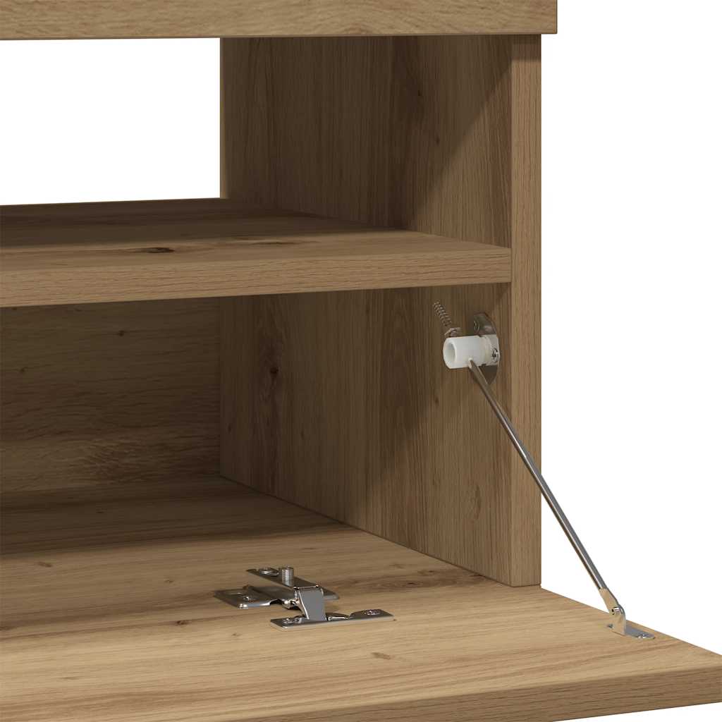 vidaXL Szafka pod TV z oświetleniem LED, dąb artisan, 100x35x40 cm