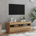 vidaXL Szafka pod TV z oświetleniem LED, dąb artisan, 100x35x40 cm