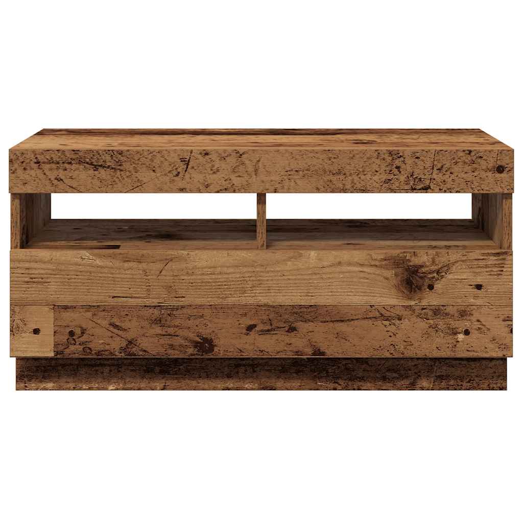 vidaXL Szafka pod TV z oświetleniem LED, stare drewno, 80x35x40 cm