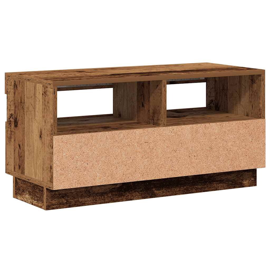 vidaXL Szafka pod TV z oświetleniem LED, stare drewno, 80x35x40 cm