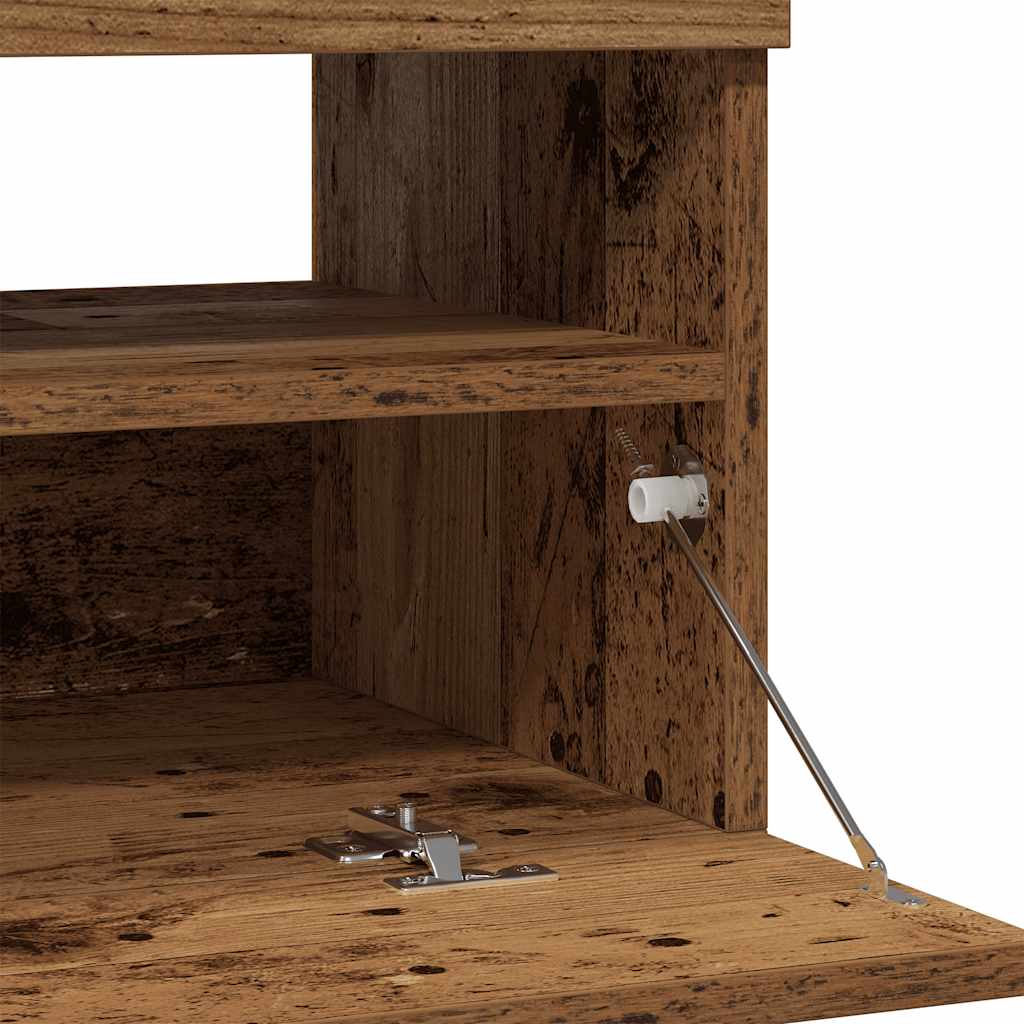 vidaXL Szafka pod TV z oświetleniem LED, stare drewno, 80x35x40 cm