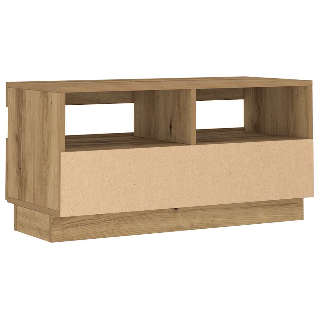 vidaXL Szafka pod TV z oświetleniem LED, dąb artisan, 80x35x40 cm