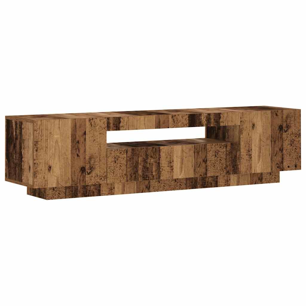 vidaXL Szafka pod TV z oświetleniem LED, stare drewno, 160x35x40 cm