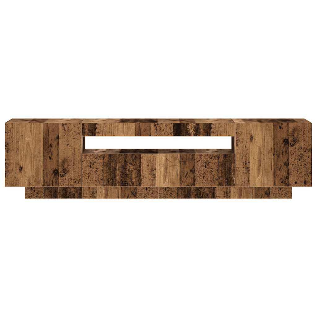 vidaXL Szafka pod TV z oświetleniem LED, stare drewno, 160x35x40 cm