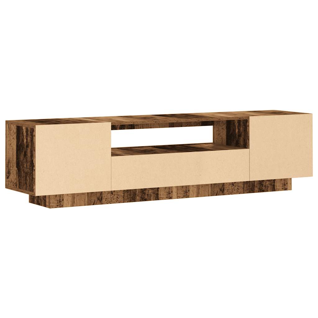 vidaXL Szafka pod TV z oświetleniem LED, stare drewno, 160x35x40 cm