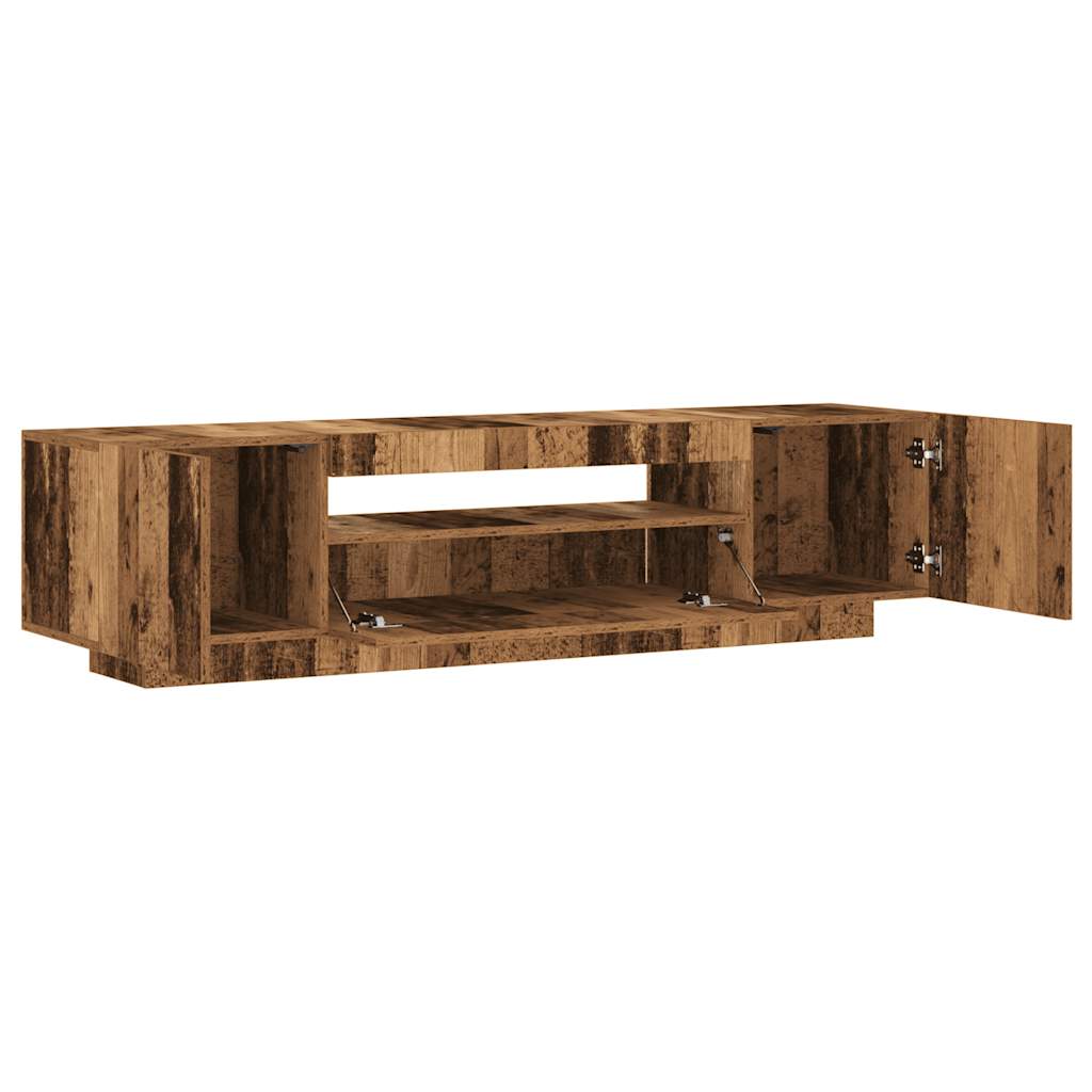 vidaXL Szafka pod TV z oświetleniem LED, stare drewno, 160x35x40 cm