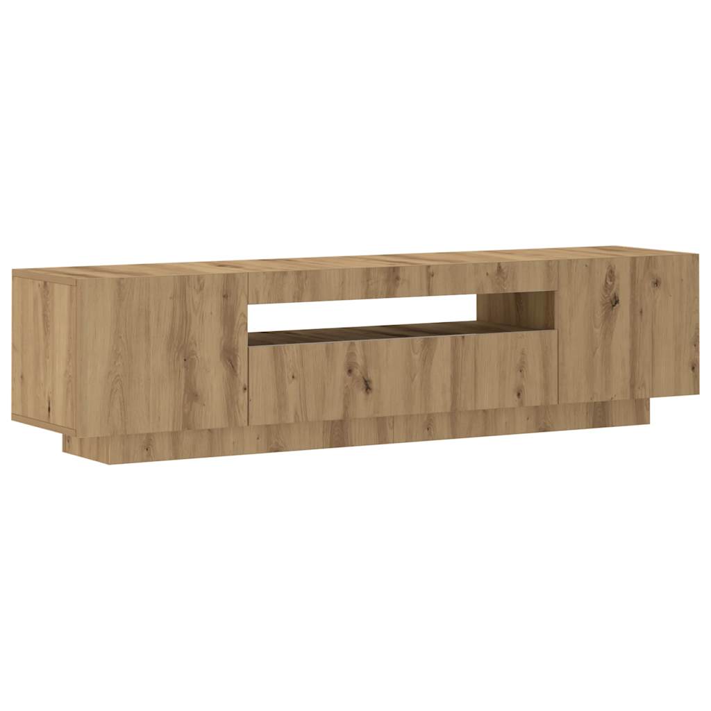 vidaXL Szafka pod TV z oświetleniem LED, dąb artisan, 160x35x40 cm