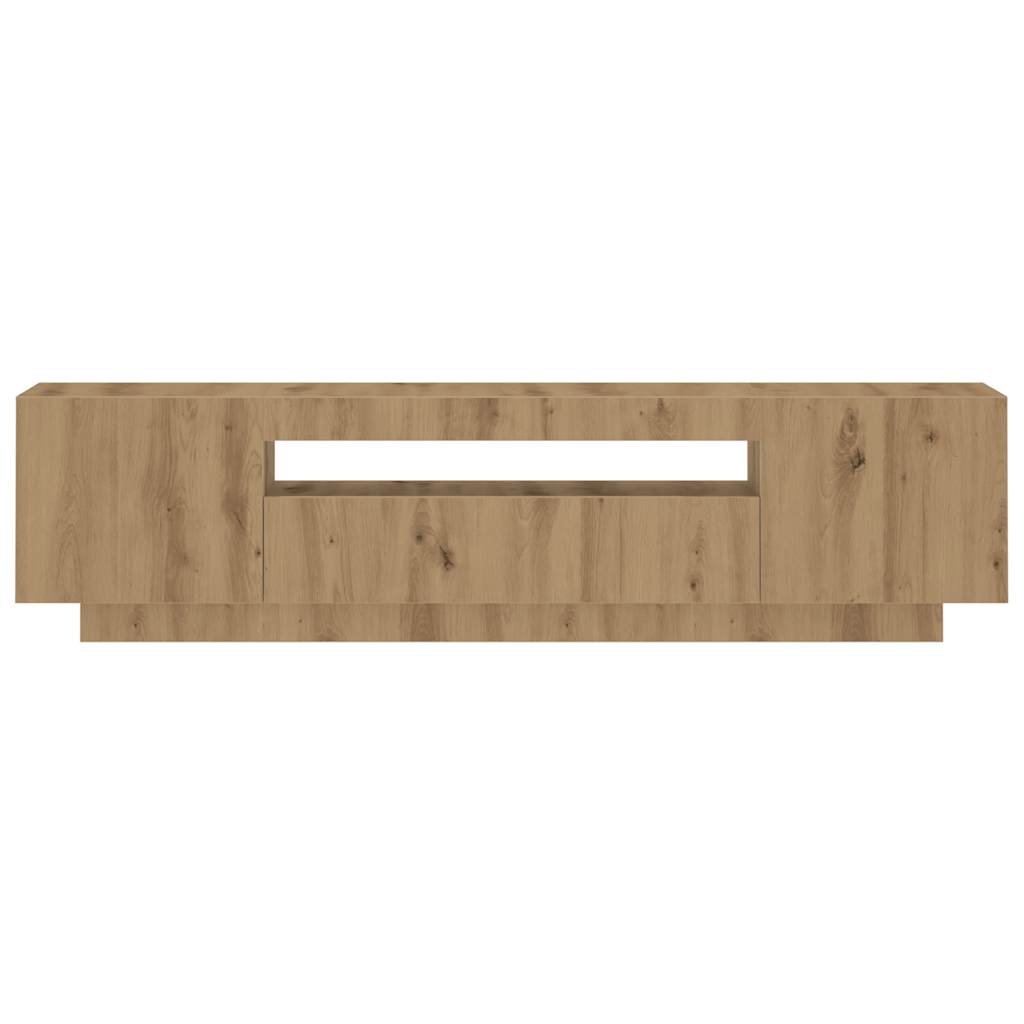vidaXL Szafka pod TV z oświetleniem LED, dąb artisan, 160x35x40 cm